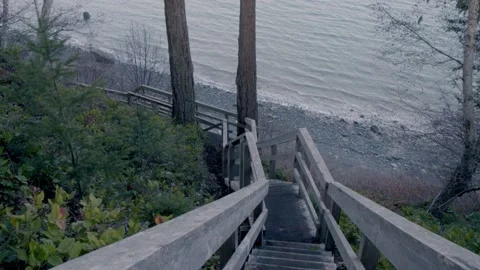 Stairs to the beach Stock Footage 145865036
