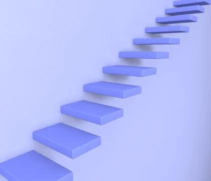Stairs on a blue background Stock Illustration