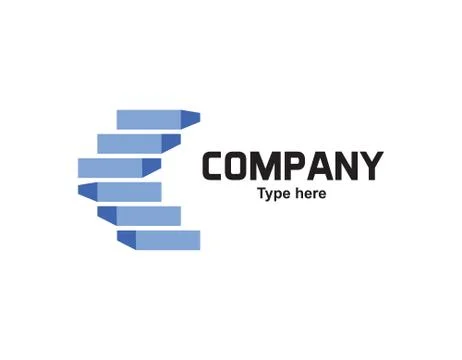 Stairs blue logo Stock Illustration
