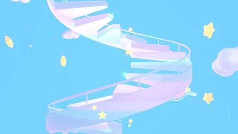Stairs in the blue sky Stock Footage 246025266