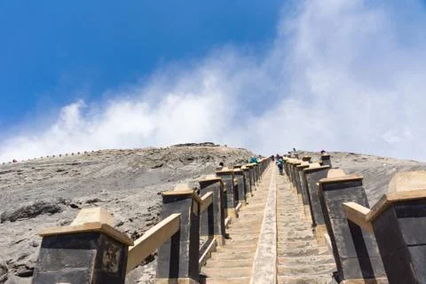Stairs to Bromo volcano Stock Photos