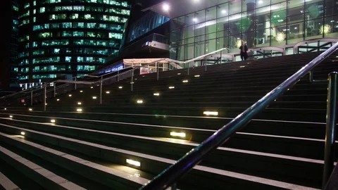 Stairs to the business centers Stock Footage 72692425