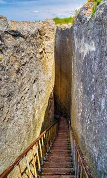 Stairs in the cave Stock Photos