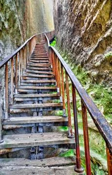 Stairs in the cave Stock Photos