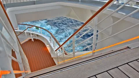 Stairs from a cruiser Stock Footage 10710797