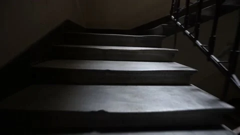 Stairs in the dark Stock Footage 167589614