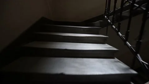 Stairs in the dark Stock Footage 167589618