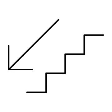 Stairs down arrow graph sign icon. Flat web walk step design vector illustrat Stock Illustration