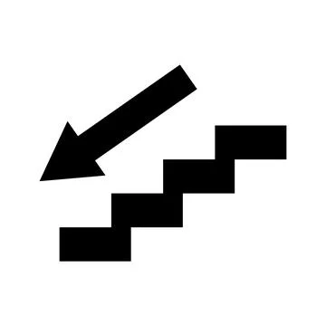 Stairs down arrow graph sign icon. Flat web walk step design vector illustrat Stock Illustration