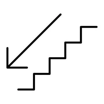 Stairs down arrow graph sign icon. Flat web walk step design vector illustrat Stock Illustration