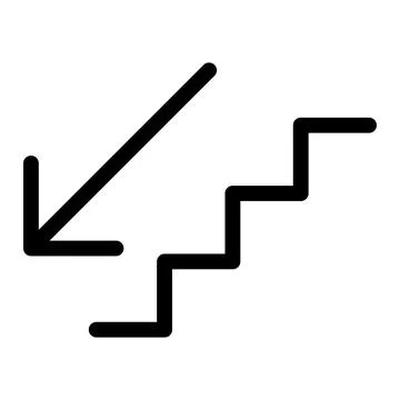 Stairs down arrow graph sign icon. Flat web walk step design vector illustrat Stock Illustration