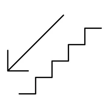 Stairs down arrow graph sign icon. Flat web walk step design vector illustrat Stock Illustration