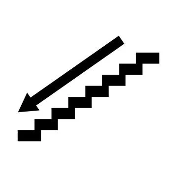 Stairs down arrow graph sign icon. Flat web walk step design vector illustrat Stock Illustration