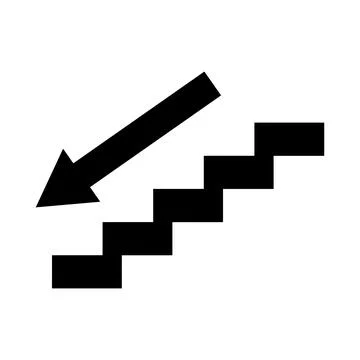 Stairs down arrow graph sign icon. Flat web walk step design vector illustrat Stock Illustration