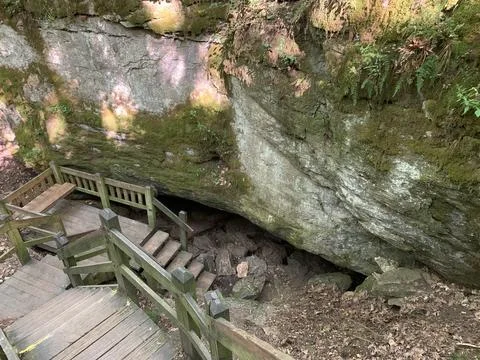 Stairs down into the Devils Icebox Stock Photos