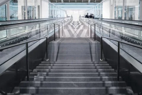 Stairs down in the hall Stock Photos