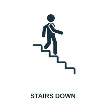 Stairs Down icon. Line style icon design. UI. Illustration of stairs down icon Stock Illustration