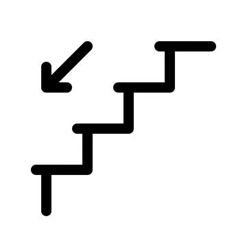 Stairs down line icon. Staircase pictogram. Stock Illustration