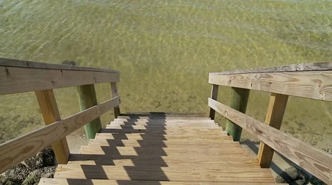 Stairs down into Water Video stock 8798358