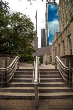 Stairs to flagpole Foto stock