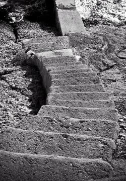 Stairs going down to water Foto stock