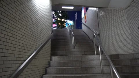 Stairs going up from the underground mall to the ground Video stock 150212212
