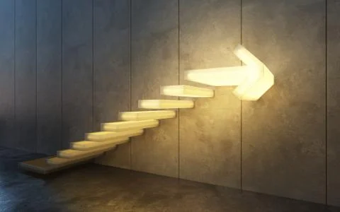 Stairs going  upward, 3d rendering Illustrazione stock