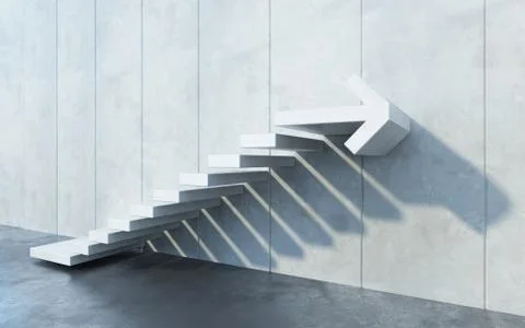 Stairs going  upward, 3d rendering Stock Illustration