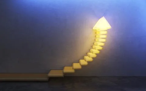 Stairs going  upward, 3d rendering Stock-Illustration