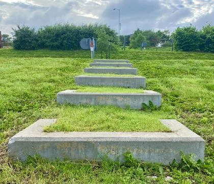 Stairs in grass Stock Photos