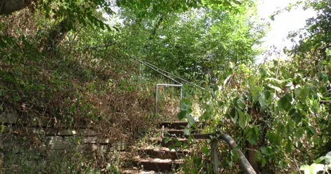 Stairs up the hill Stock Footage 261419475