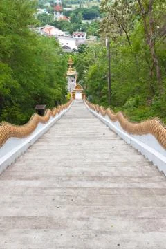 Stairs up the hill. Stock Photos