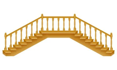 Stairs for the house inside to the second floor made of wooden vector illustr Ilustración de archivo