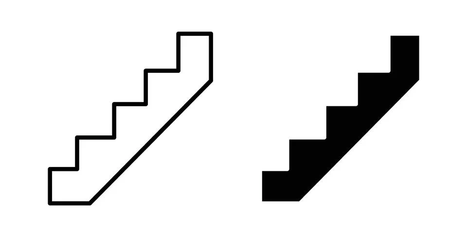 Stairs icon bundle for website design projects Ilustração Stock