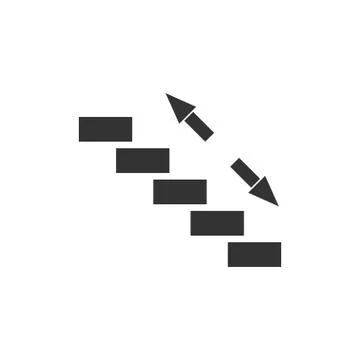 Stairs icon flat Stock Illustration