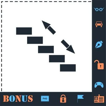 Stairs icon flat Stock Illustration