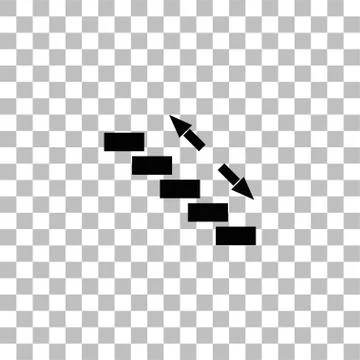 Stairs icon flat Stock Illustration