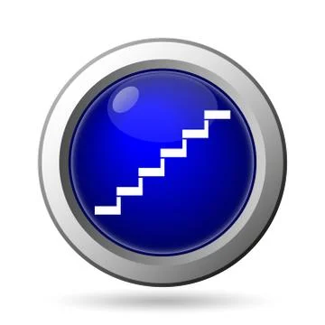 Stairs icon. Internet button on white background.. Illustrazione stock