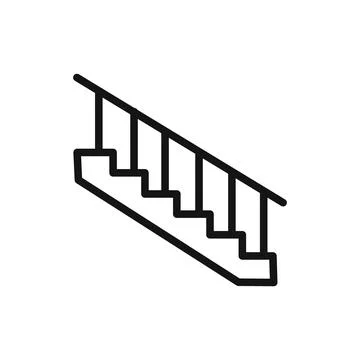 Stairs icon linear vector graphics sign Stock Illustration