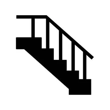 Stairs icon, out line vector icon Web icon simple thin line vector icon Stock Illustration