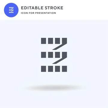 Stairs icon vector, filled flat sign, solid pictogram isolated on white, logo Illustrazione stock