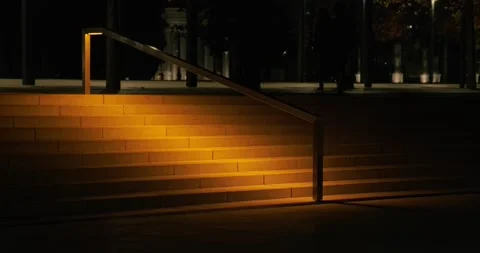 Stairs with illuminated steps Stock Footage 164072549