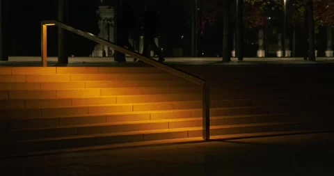 Stairs with illuminated steps Stock Footage 164072584