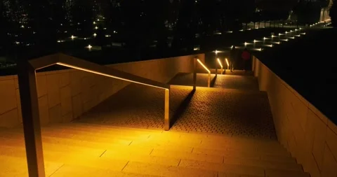 Stairs with illuminated steps Stock Footage 164072586