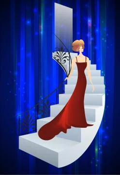 On the stairs Stock Illustration