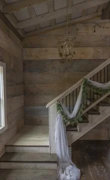 Stairs inside a barn Stock Photos