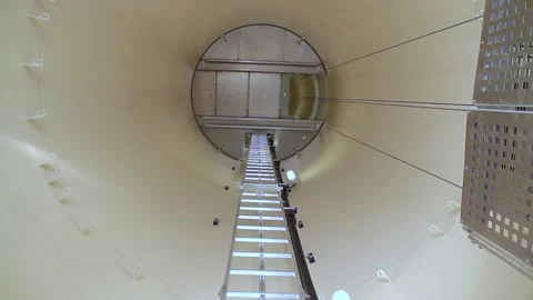 Stairs inside the wind turbine Stock Footage 222428651