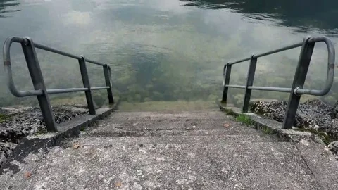Stairs to the Lake Stock Footage 69190419
