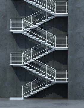 Stairs leading upward, 3d rendering Stock Illustration