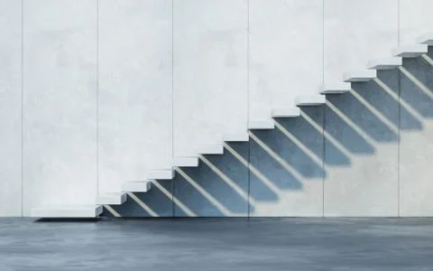 Stairs leading upward, 3d rendering Stock Illustration
